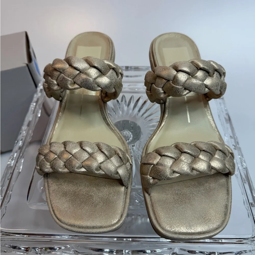 Dolce Vita Ronin Braided Sandal in Light Gold Stella color - size 7- New in Box